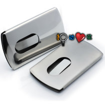 Stainless steel hand-propelled semi-automatic name sheet clamping sheet box (lettering) Creative Mens Business Gift