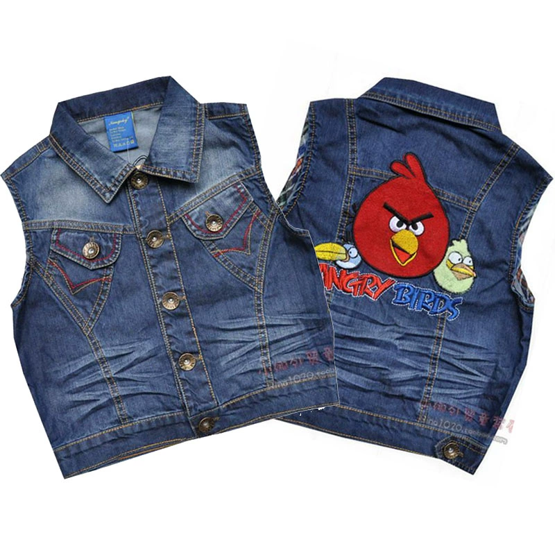 Quần áo trẻ em mùa xuân và mùa thu của trẻ em lớn bé trai của trẻ em cotton mềm denim ghi lê áo vest áo khoác vest áo khoác thông quan 20 - Áo ghi lê