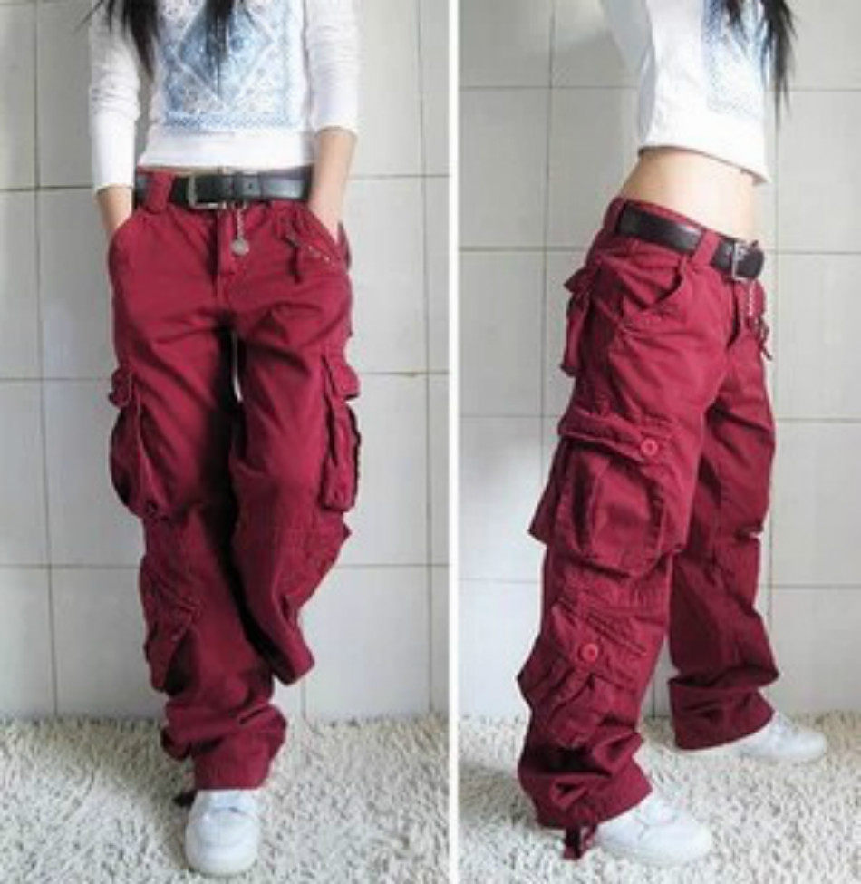 Autumn Women's Overalls Casual Pants Couples Multi-bag Outdoor Hip-hop Fashion Loose Large Size Straight Pants