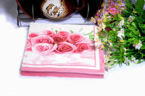 Nine Rose Color Face Towels Paper Wedding Banquet Meal Pad Paper Printed Cups Floral Paper Colorful Tissue Wedding Banquet Paper