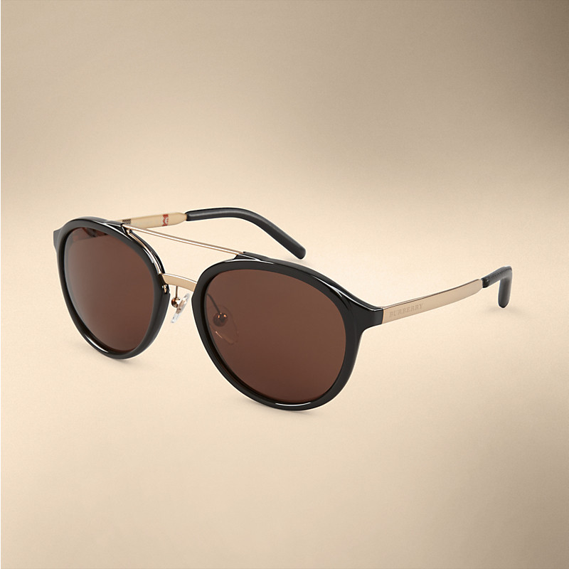 Burberry博柏利 Trench系列圆弧框太阳眼镜 39309101