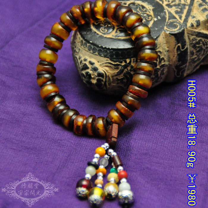 修明堂 特价仅6条 天然老蜜蜡算盘珠男女款佛珠手链 琥珀蜜蜡手串