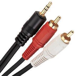 Audio cable 3 5mm turn one minute two 2RCA double lotus head computer connected amplifier speaker line audio line
