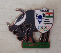London 2012 Olympic Games badge Niger Olympic Committee NOC bison badge