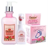 Bộ sản phẩm chăm sóc tay & chân chính hãng Denise Danny Rose Body Lotion + kem dưỡng da tay + kem bôi chân muối tắm con bò