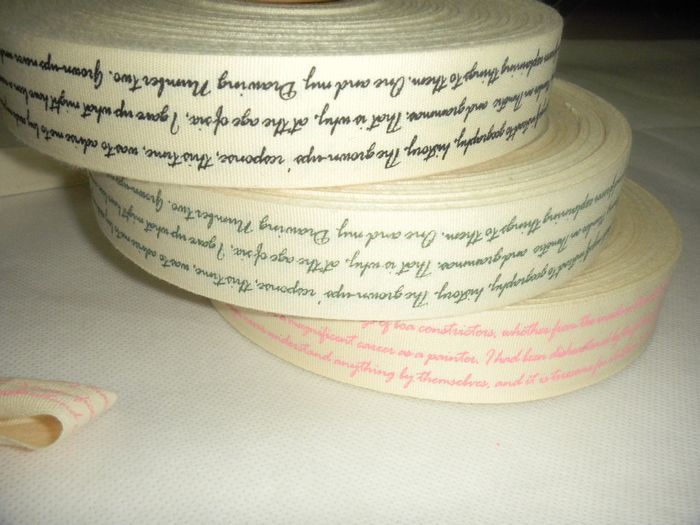Printed label English trademark Handmade DIY accessories Cotton webbing cloth edge belt Cotton printed wheat belt belt