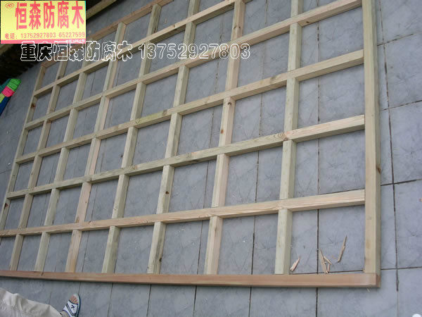 Chongqing anti-corrosive wood solid wood grille 30x50 wood dragon skeleton floor grassroot grid strips