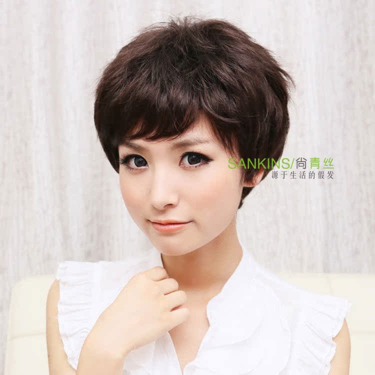 尚青丝老年人假发 女生老人假发仿真中老年短发女假发透气假发套