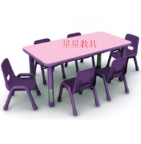 Early education kindergarten table childrens desks and chairs liftable fireproof board study table simple six-person table direct sale