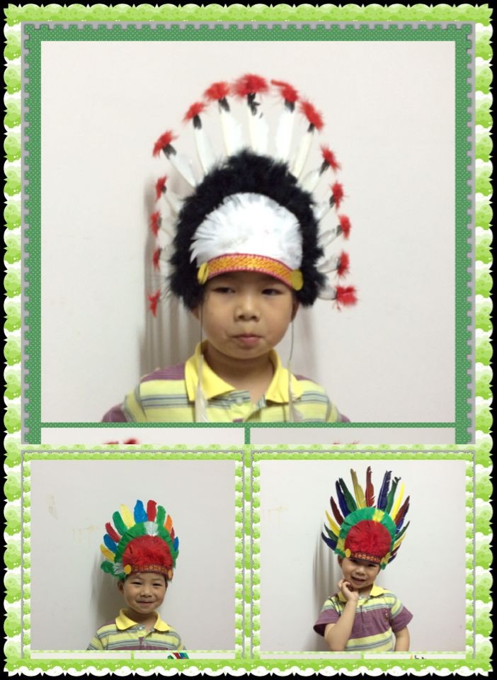 Cosplay prop feather headwear Chief hat Wildman minorities dress up in Indian headgear