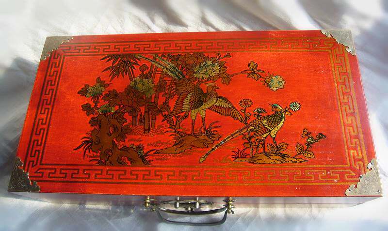 Boutique Grand number Folding Antique antique versatile make-up box Eight Immortals cross-sea chess