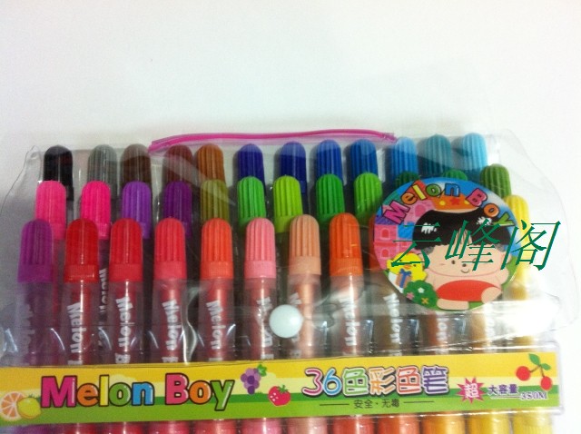  Watermelon Taro Watercolor Pen Children Graffiti Painting Coarse head colorful pens Non-toxic 12 24 36 36-Taobao