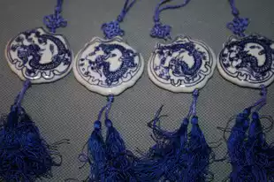 Old export porcelain pendant foreigner porcelain double-sided dragon drop old handmade porcelain dragon Special