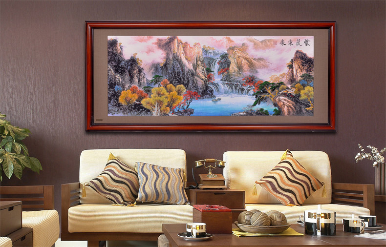 Ziqi Donghai Living Room Wooden Cartoon Modern New Chinese Home Decoration Painting Living Room Sofa Background Wall