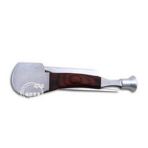 Stainless Steel Red Wood Tobacco Pipe Knife Smoke Knife Wood Finish Tobacco Fighting Type Tobacco Triple Use Tool Press Baton