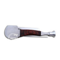 Stainless steel mahogany pipe knife tobacco knife wood veneer pipe type three-purpose tool press rod needle