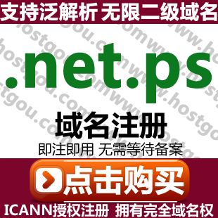 net ps domain name registration supports pan-analysis unlimited second-level domain name website URL purchase application