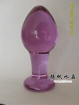 Female masturbation equipment transparent glass crystal penis back court anal masturbation supplies 0614