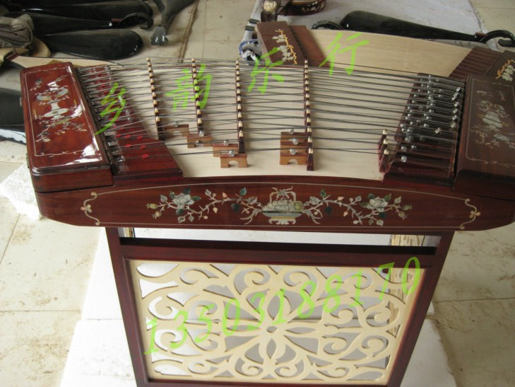 Factory price direct direct red wood bay engraving 402 Yangqin on all four sides carved 402 Yangqin instrument Yangqin