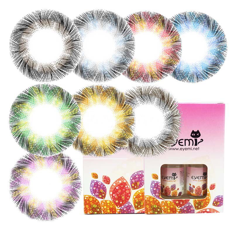 Eyemi爱咪 夕颜柠檬草混血美瞳年抛  彩色隐形近视眼镜  拍2包邮