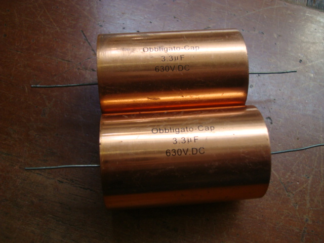 Obligato CAP copper film 630V 3 3UF 335 copper foil frequency division antique audio mise-less capacitor