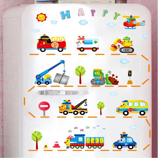 Cartoon children room home decoration bedroom classroom layout can be removed wall stickers cartoon car stickers