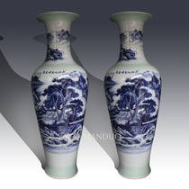 Jingdezhen high-end hand-painted luxury landing vase company business Front exhibition vase