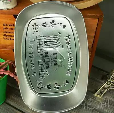 Creative European style country silver boat type metal fruit plate tinplate tin snack dry fruit plate small tray five