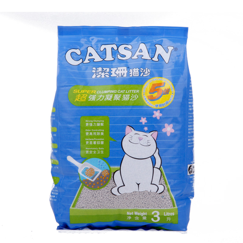 宝路玛氏出品 洁珊猫砂2.5kg/3升膨润土宠物猫砂超强结团除臭抑菌