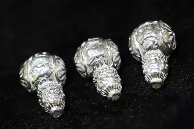925 Silver Tibetan Buddha Beads Accessories Six Sons True Word Round Buddha Head Length 1 3cm Width 1 2cm