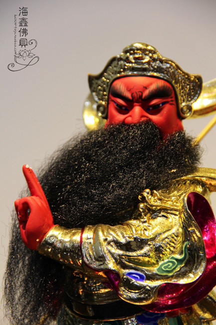 Haixin Buddha Buddhist Supplies Solemn Buddha Statue Resin Fiberglass Fiberglass Colored Drawing Fine Sculpture Guan Imperii 16 inches