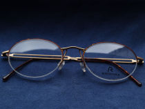 Rodenstock retro glasses frame R2482F sand gold classical half-frame deep tortoise pattern