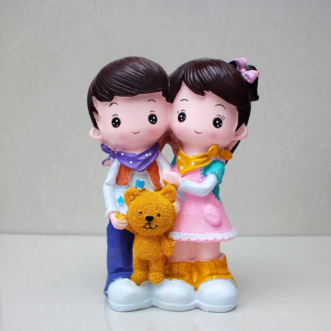 23cm middle bear Carnivals Lovers Children Diy Gypsum Paparazzi Painted free teaching technology National