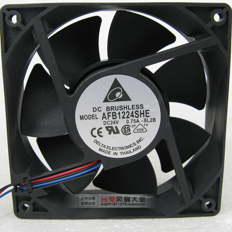 Delta 12038 24V 12CM DC inverter double ball cooling fan AFB1224SHE durable