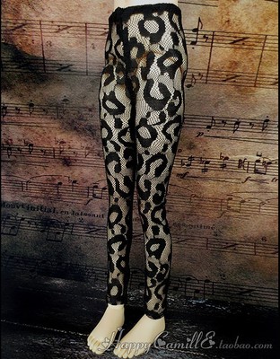 taobao agent BJD/SD doll 4 points 3 points baby clothes/pants black leopard print gauze bottom pants 1/3 1/4 big female