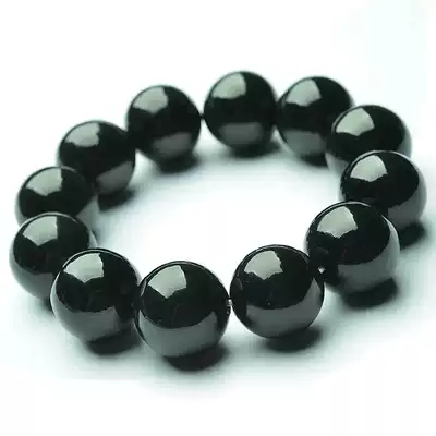 Natural Xinjiang Hetian Jade full green jade hand string round Buddha bead bracelet Jade hand for men and women with certificate