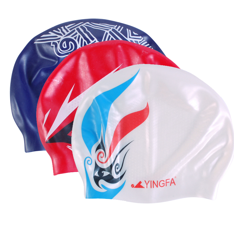 Yingfa non-slip inner particle wrinkle-free swimming cap competition training silicone waterproof swimming cap printed pattern