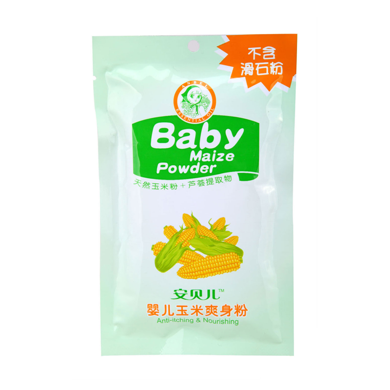夏季必备 安贝儿婴儿玉米爽身粉不含滑石粉（袋包）70g 补充装