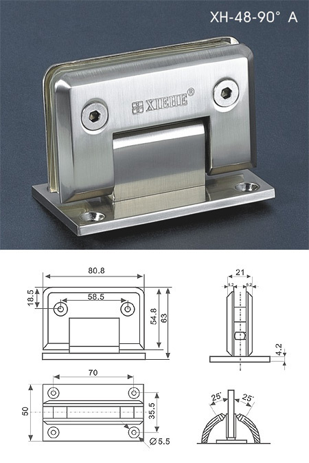 Glass bathroom door clip Glass clip Glass hinge Glass hinge 90 degree double
