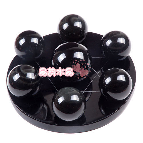 Natural obsidian seven-star array swing pieces to block the transfer of money town house anti-small people