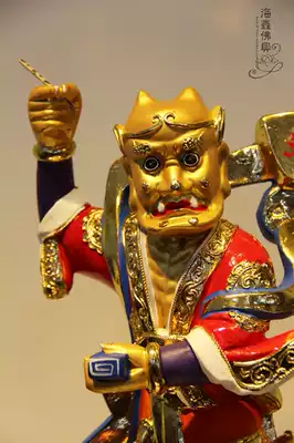 Haixin Buddha with solemn Buddha statue wood carving glazed Golden Buddha statue painted carved Kuixing 10 12 16 19 inches