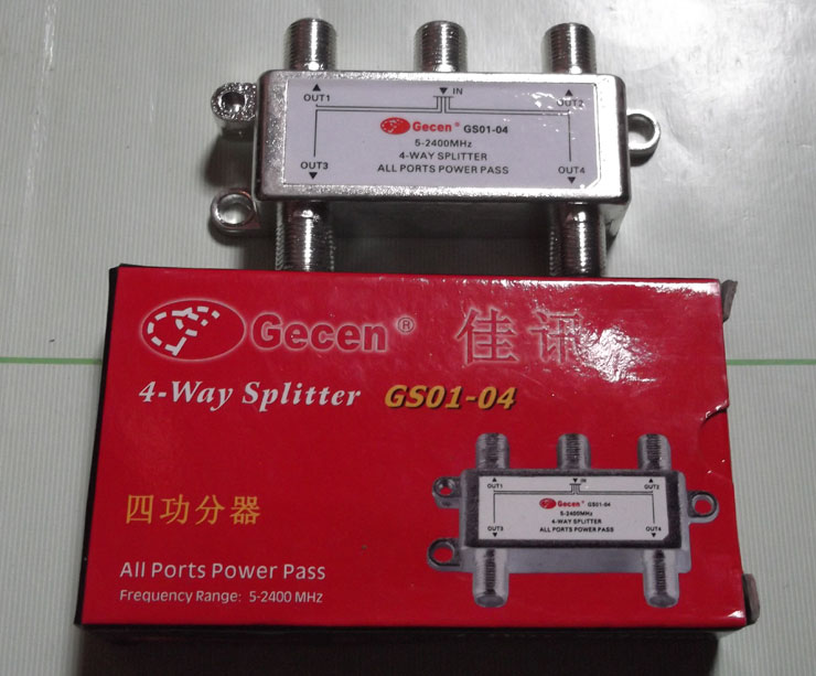 TV signal four splitters one minute four 1 in 4 out