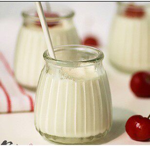 New striped pudding bottle glass sour milk bottle baking tool mousse cup cake jelly pudding mold with lid