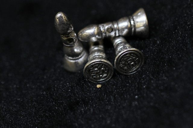 925 silver do old Tibetan Buddhist beads accessories pattern Tibetan print pendant clip length 2 4cm