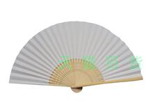 Female fan blank wearing paper folding fan Bamboo Bone Paper Fan Gift Fan student painting and calligraphy practice fan casual graffiti