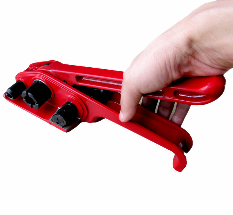 Bale packer tightener tightening PP with PET plastic steel band woven bag universal manual cutter strapping machine 2 fit 1