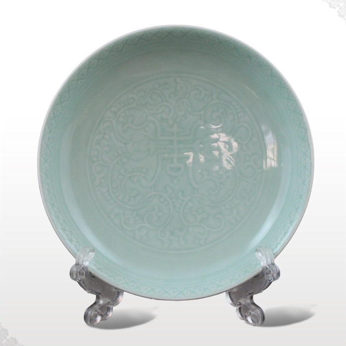 Offered home - cooked in jingdezhen glaze carving antique porcelain tableware food dish LIDS, hang dish yongkang 【 1 】