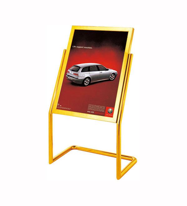 Stainless steel indicator vertical sign Hotel billboard Titanium gold display sign Hydro Gold poster rack
