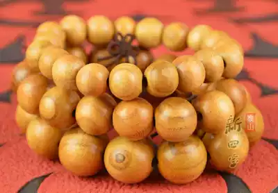 Authentic Feicheng pure peach wood Buddha beads Rosary painted single string Anti-evil and safe peach wood hand chain Buddha string