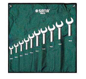 SATA WIDA Tool 10 Pieces of Full Polished Double Open Wrench 08010